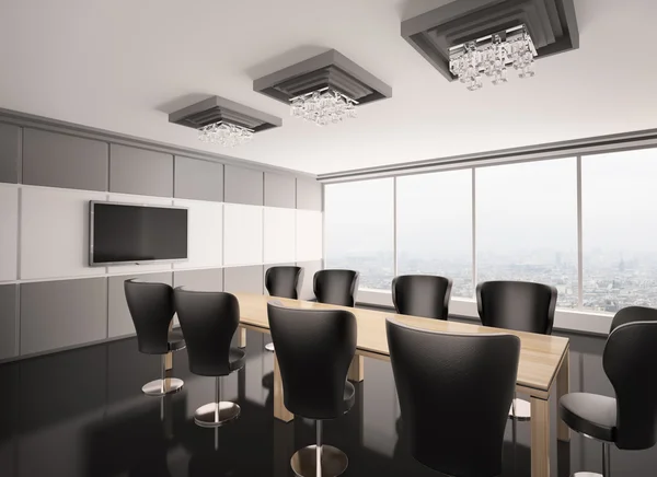 Moderna sala de reuniões com lcd interior 3d — Fotografia de Stock