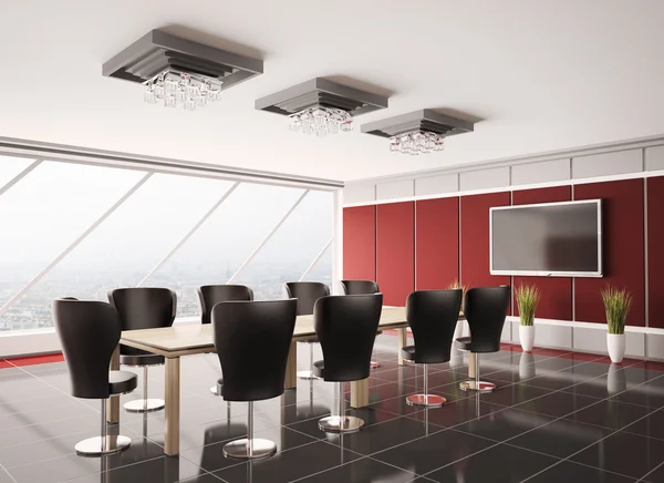 Modern boardroom with lcd interior 3d — Stock Photo, Image