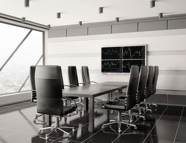 Moderner Sitzungssaal mit LCD-Interieur 3d — Stockfoto