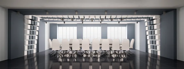 Moderna sala de reuniões interior panorama 3d — Fotografia de Stock