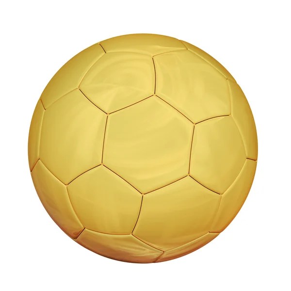 Altın futbol topu izole 3d — Stok fotoğraf
