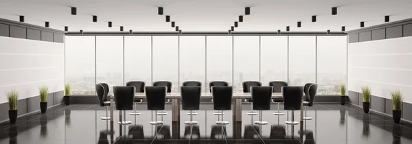 Panorama moderno da sala de reuniões 3d render — Fotografia de Stock