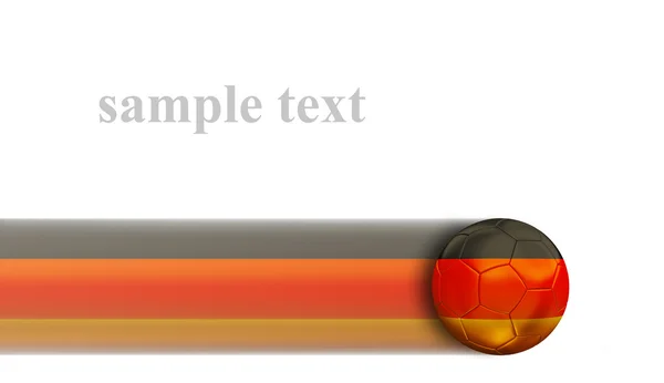 Футбольный мяч германский флаг фон 3d — стоковое фото
