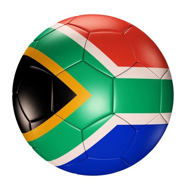 Soccer ball south africa flag 3d — Stock Photo, Image