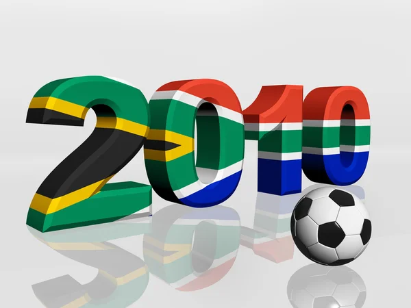 2010 ballon de football drapeau sud-africain — Photo