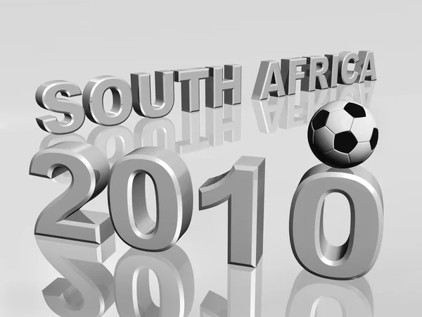 2010 Zuid-Afrika en voetbal bal 3d — Stockfoto