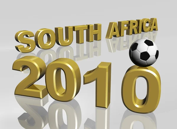2010 Zuid-Afrika en voetbal bal 3d — Stockfoto
