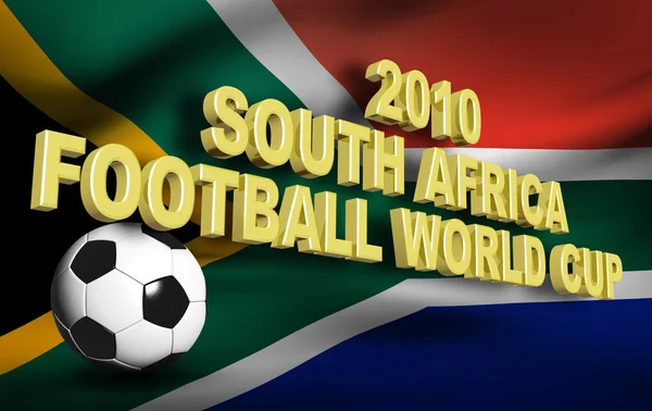 Fußball 2010 südafrikanische Fahne 3d — Stockfoto