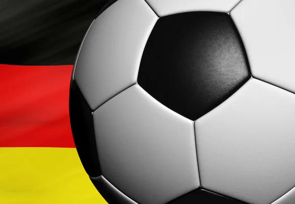 Futball-labda, mint a német zászló 3d — Stock Fotó