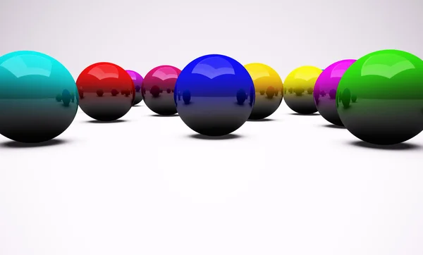 Multi-coloured chrome balls background — Stock Photo, Image