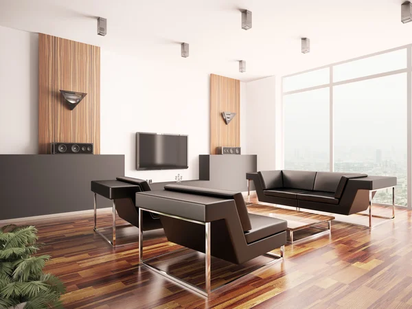 Moderní obývací pokoj interiéru 3d — Stock fotografie