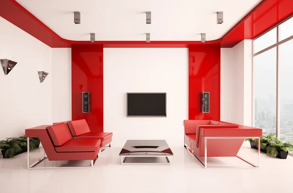 Sala de estar interior 3d —  Fotos de Stock