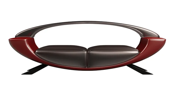 现代红黑色沙发 3d — 图库照片