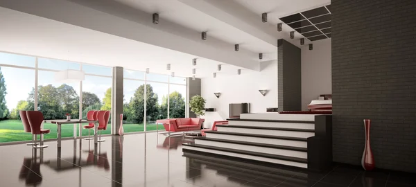 Moderno apartamento panorama 3d — Fotografia de Stock