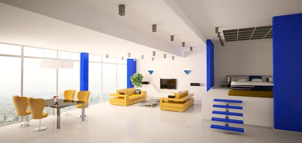 Moderne Wohnung panorama 3d — Stockfoto