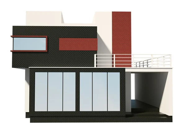 Framsidan av modern privat hus exteriör 3d render — Stockfoto