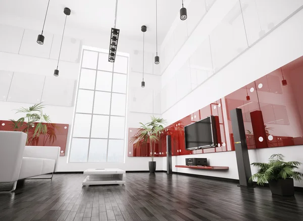 Современный интерьер гостиной 3d — стоковое фото