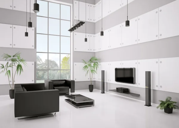 Sala de estar interior 3d render — Foto de Stock