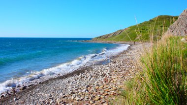 The Black sea and hills in spring clipart