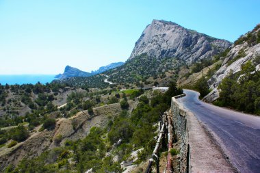 Lacet in Crimea mountains clipart