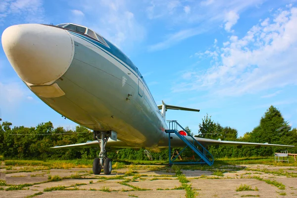 stock image Big passenger airplane under sky