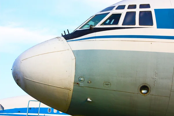 stock image Big passenger airplane under sky