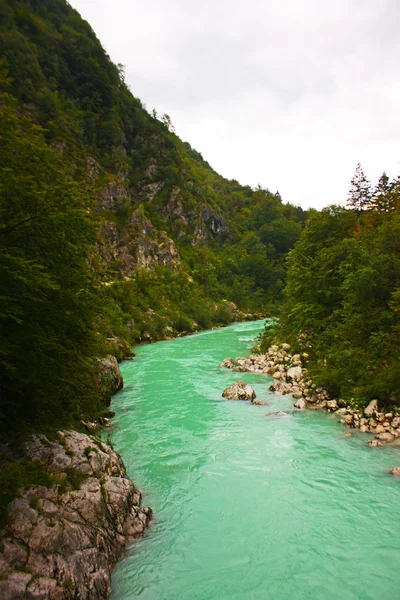 Prachtige rivier in de Alpen, Slovenië — Stockfoto