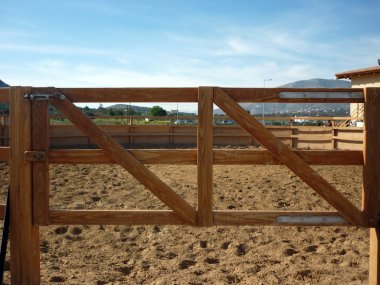 Horse wooden fence clipart