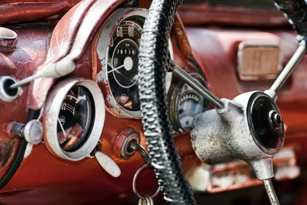 Eski bir araba iç — Stok fotoğraf