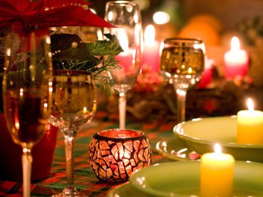 Christmas place setting clipart