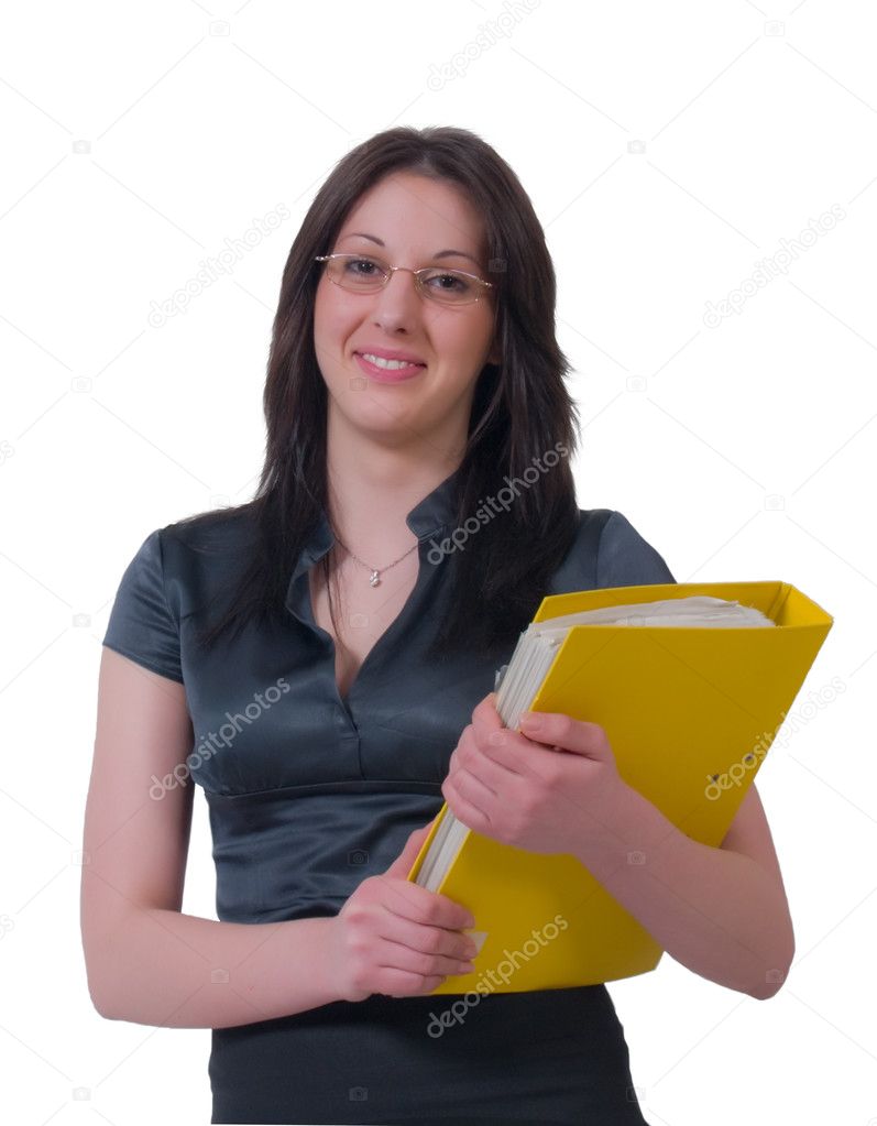 Cheerful young business lady