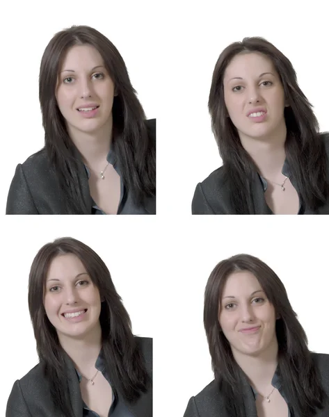 年轻的女士的四种情绪 — 图库照片