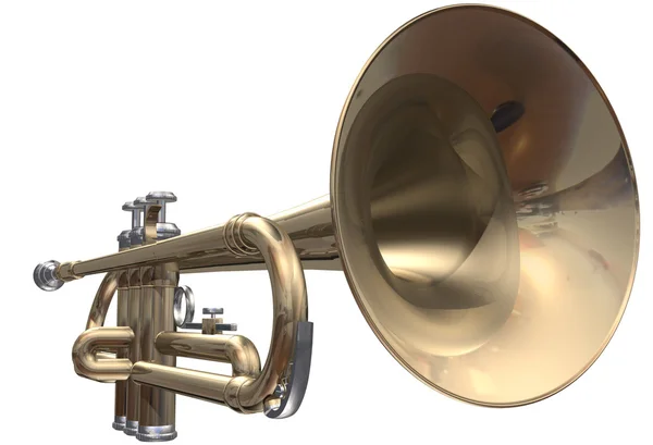 Trumpet on a white — Stock Photo, Image