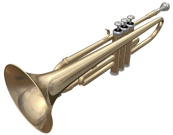 Trompeta en blanco — Foto de Stock