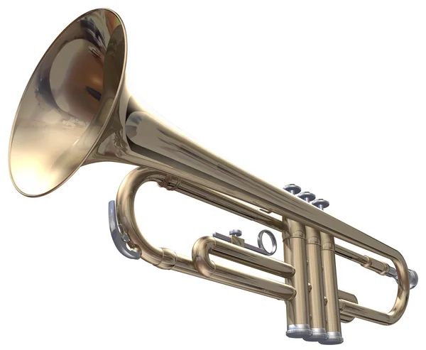 Trumpet on a white — Stock Photo, Image