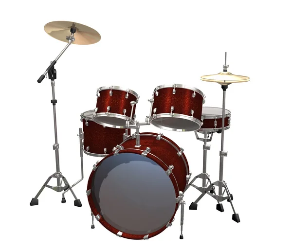 Kit de tambor isolado em um branco — Fotografia de Stock