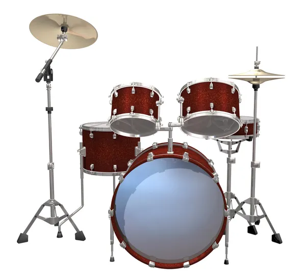 Drum Kit изолирован на белом — стоковое фото