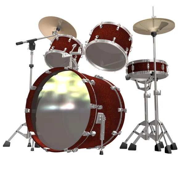 Drum Kit изолирован на белом — стоковое фото