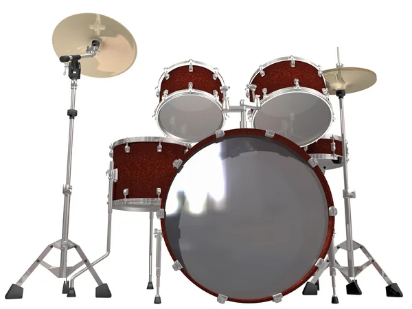 Bubnová sada izolovaná na bílém — Stock fotografie