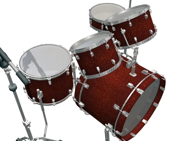 Kit de tambor aislado en un blanco —  Fotos de Stock