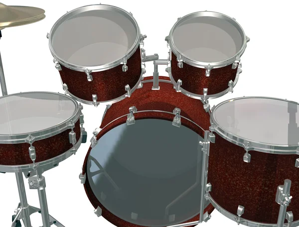 Kit de tambor aislado en un blanco —  Fotos de Stock