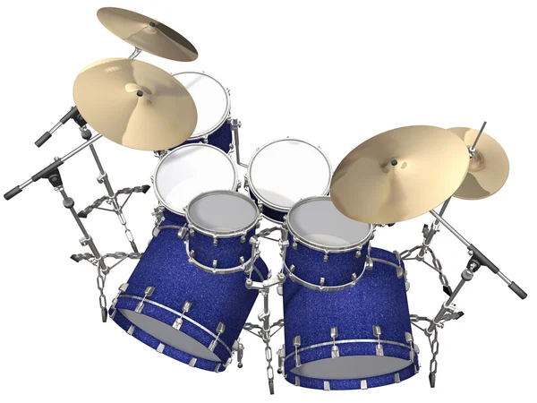Kit de tambor isolado em um branco — Fotografia de Stock