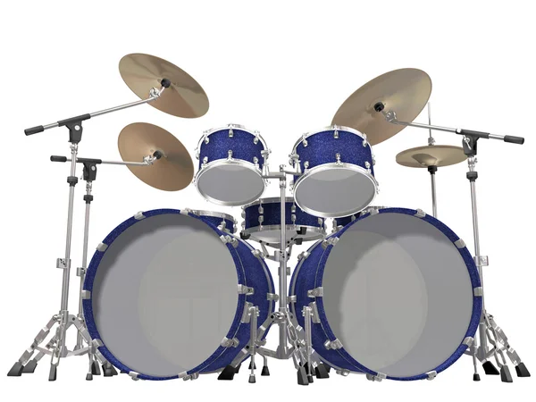 Kit de tambor isolado sobre um fundo branco — Fotografia de Stock