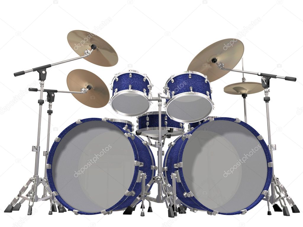 Drum Kit Isolated On A White Background