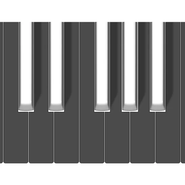 Svart pianotangenter närbild ovanifrån — Stockfoto
