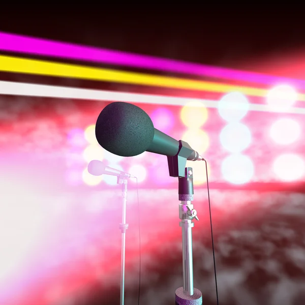 Mikrofoner på scenen — Stockfoto