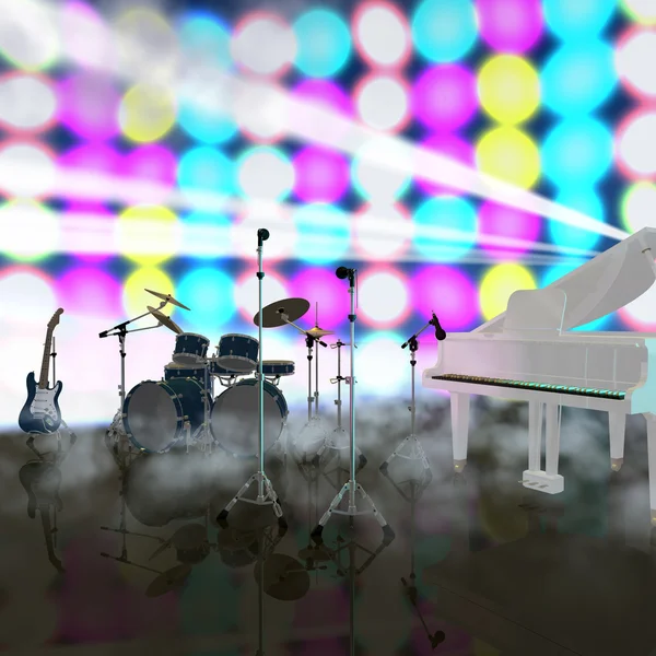 Muzikale instrumenten op een podium muziek — Stockfoto