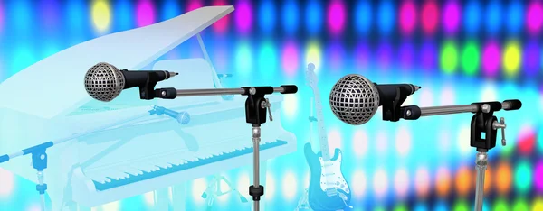 Microphones on stage — Stock Photo, Image