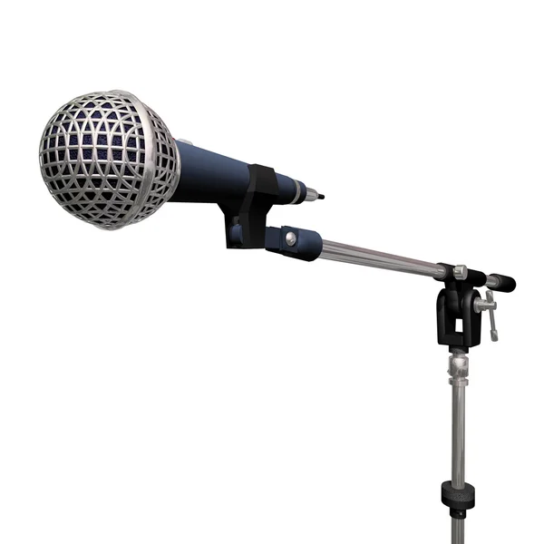 Beyaz bir mikrofon — Stok fotoğraf