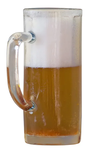 Tazza di birra su un bianco — Foto Stock